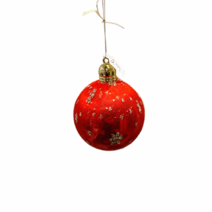 Red Mesh Glitter Bauble – 8cm
