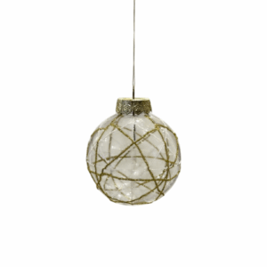 Gold Glitter Crisscross Bauble – 8cm