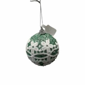 Green Glitter Swirl Bauble – 6cm