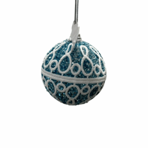 Blue Glitter Swirl Bauble – 6cm