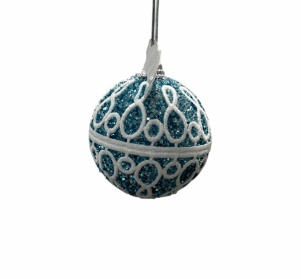 Blue Glitter Swirl Bauble – 6cm
