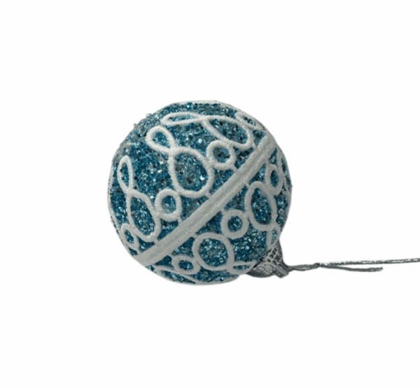 Blue Glitter Swirl Bauble – 6cm