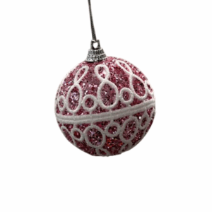 Pink Glitter Swirl Bauble – 6cm