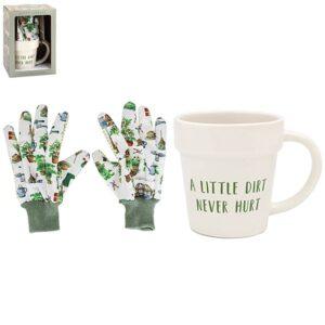 A Little Dirt Never Hurt Mug & Gloves Gift Set