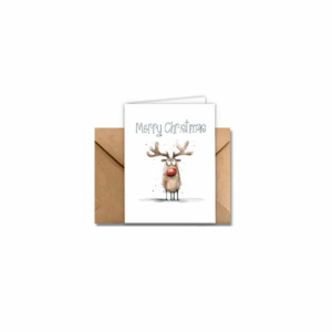 Red Nose Reindeer Christmas Card (12.5 x 9.5cm)