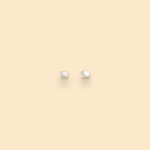 Chic Cube Stud Earrings 0.4cm – Modern Silver Style