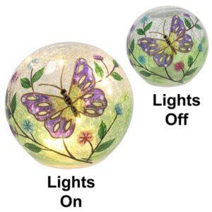 Crackle LED Ball Purple Butterfly Small