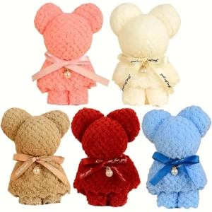 Cuddly Bear Towels and 10 Clear Drawstring Bags