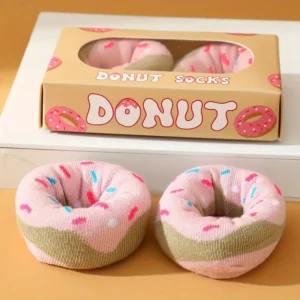 Donut Socks Gift Box – Fun Pink Sprinkle Socks for Women & Teens