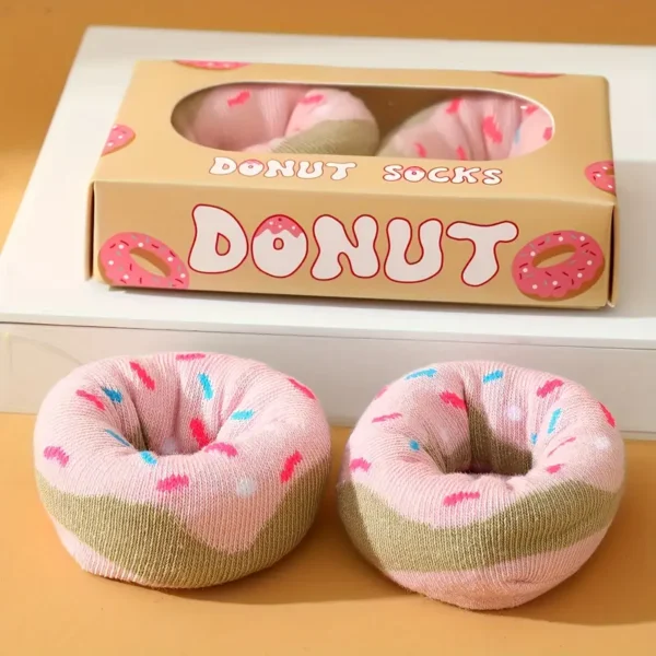 Donut Socks Gift Box – Fun Pink Sprinkle Socks for Women & Teens