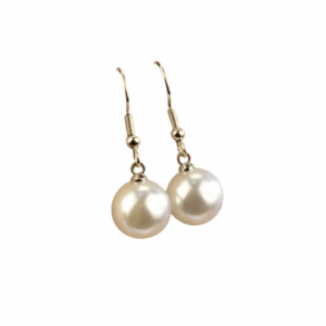 Elegant Faux Pearl Ball Earrings Round Pearls 3.2cm