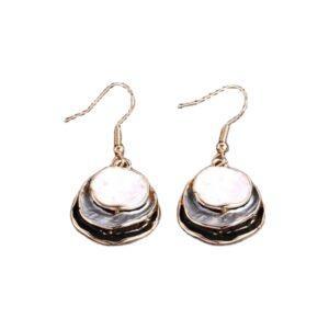 Wildform Grey & Khaki Layered Drop Earrings