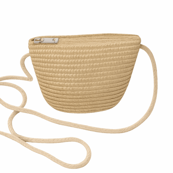Handwoven Square Crossbody Bag – Natural Straw
