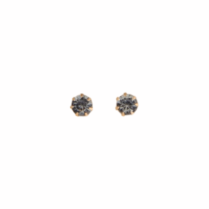 Jet Rhinestone Decor Earrings 0.6cm