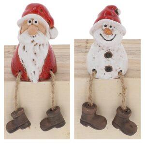 Santa & Snowman Dangle Shelf Sitters – 8 x 5.6 x 5 cm