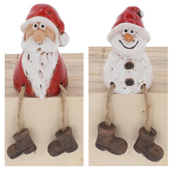 Santa & Snowman Dangle Shelf Sitters – 8 x 5.6 x 5 cm