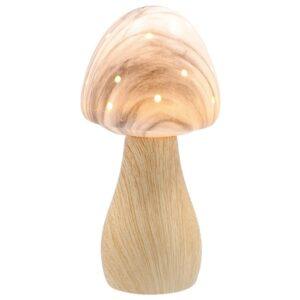 Mushroom Glow Lamp – Button Marble Ceramic Toadstool Light (18.5cm)