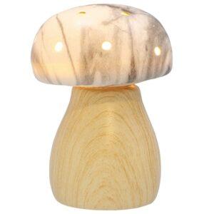 Mushroom Glow Lamp – Button Marble Ceramic Toadstool Light (11cm)