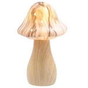 Mushroom Glow Lamp – Medium Marble Ceramic Toadstool Light (18.5cm)