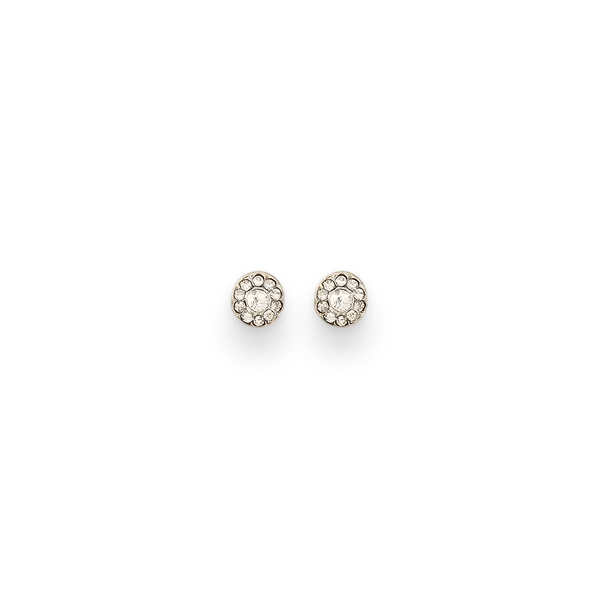 Mini Glitter Cluster Stud Earrings 0.8cm – Dainty Silver Style