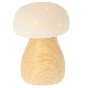 Button Mushroom Glow Lamp – Small Ceramic Toadstool Light (11cm)
