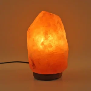 Handcrafted Himalayan Pink Salt Lamp with Wooden Base & Dimmer Switch