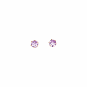 Purple Rhinestone Decor Earrings 0.5cm