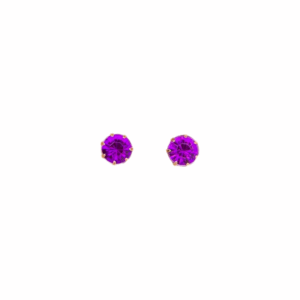 Purple Velvet Rhinestone Decor Earrings 0.6cm