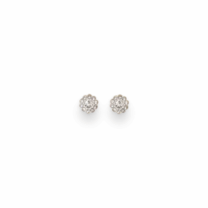 Radiant Bloom Stud Earrings 0.7cm – Floral Silver Style