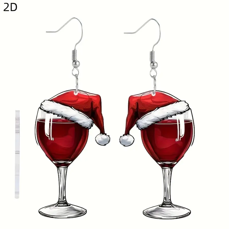 Shop Santa Wine Glass Earrings