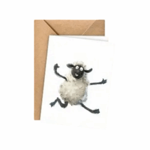 Jumping Sheep Greeting Card (Blank Inside)