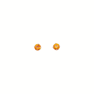Tangerine Rhinestone Decor Earrings 0.4cm