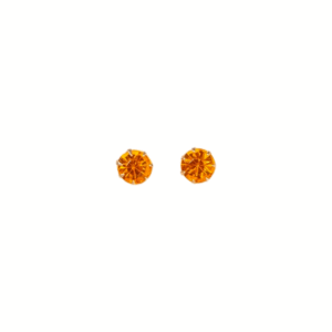 Tangerine Rhinestone Decor Earrings 0.6cm