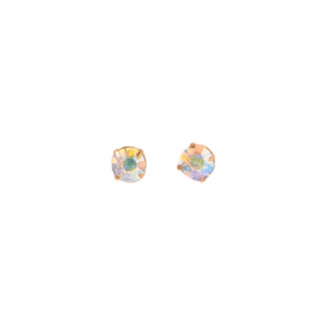 Transparent Rhinestone Decor Earrings 0.6cm