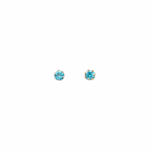 Turquoise Rhinestone Decor Earrings 0.4cm