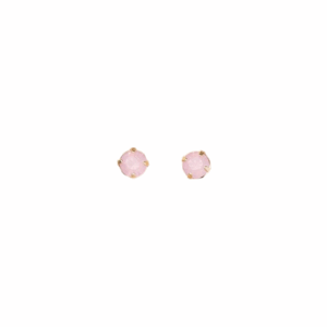 Vivid Pink Rhinestone Decor Earrings 0.5cm