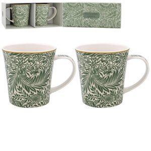 William Morris Heritage Collection – Larkspur Leaves Mugs (2 Pack)