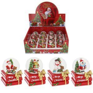 Christmas Books Base Water Globes – 4 Styles