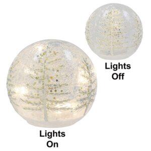 Xmas Crackle LED Ball White Tree Small