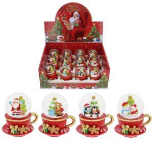 Christmas Teacup Water Globes – 4 Styles