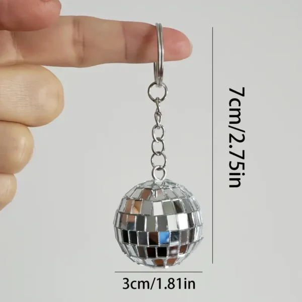 Ballroom Key Rings Mini Disco Ball Keyring – Silver Mirror Party Keychain