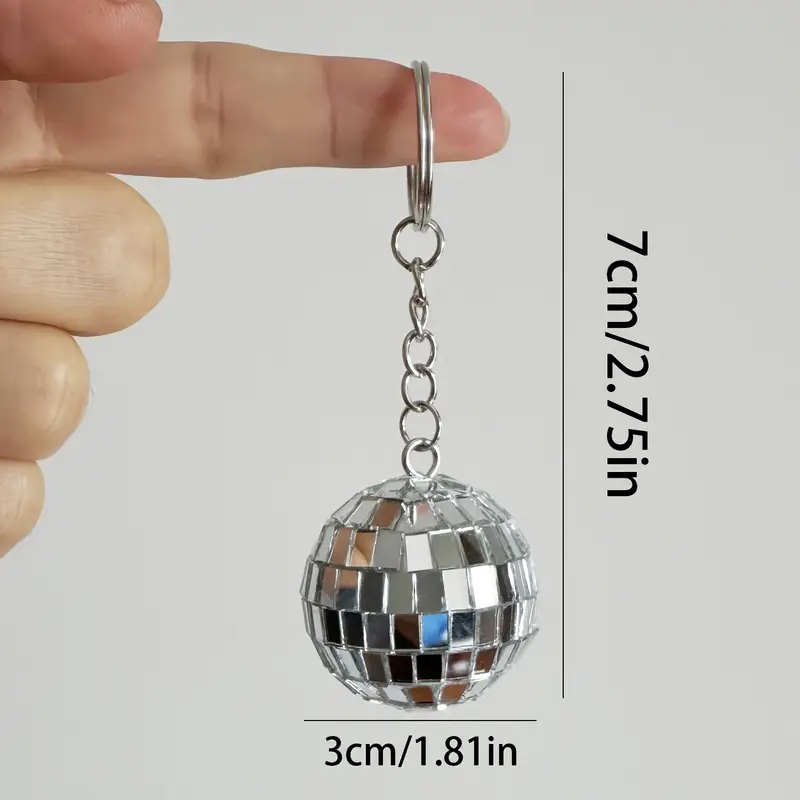 mirror ball keyring