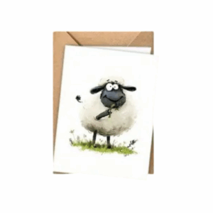 Sheep Eating Grass Greeting Card (Blank Inside)