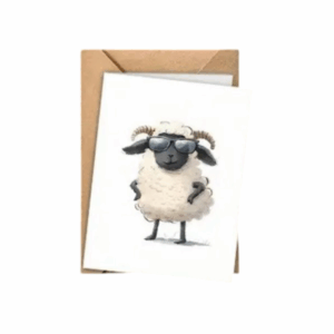 Cool Sheep Greeting Card (Blank Inside)