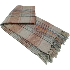 Recycled Cotton Check Throw – Super Soft Picnic, Sofa & Camping Blanket