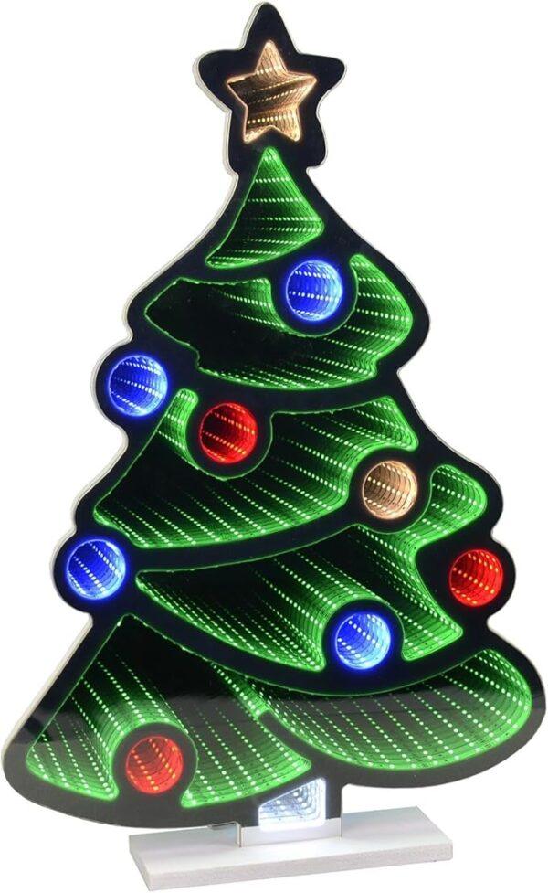 Double Sided Infinity Mirror Christmas Tree Light | Multicolour Optical Illusion Decoration