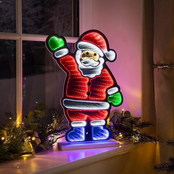 Double Sided Infinity Mirror Santa Light