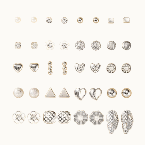 Petal Cutout Blossom Earrings 1cm – Floral Silver Style - Image 2