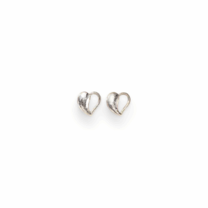 Open Heart Twist Stud Earrings 0.8cm – Romantic Silver Style