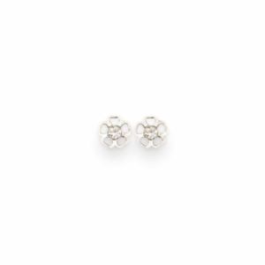Petal Cutout Blossom Earrings 1cm – Floral Silver Style
